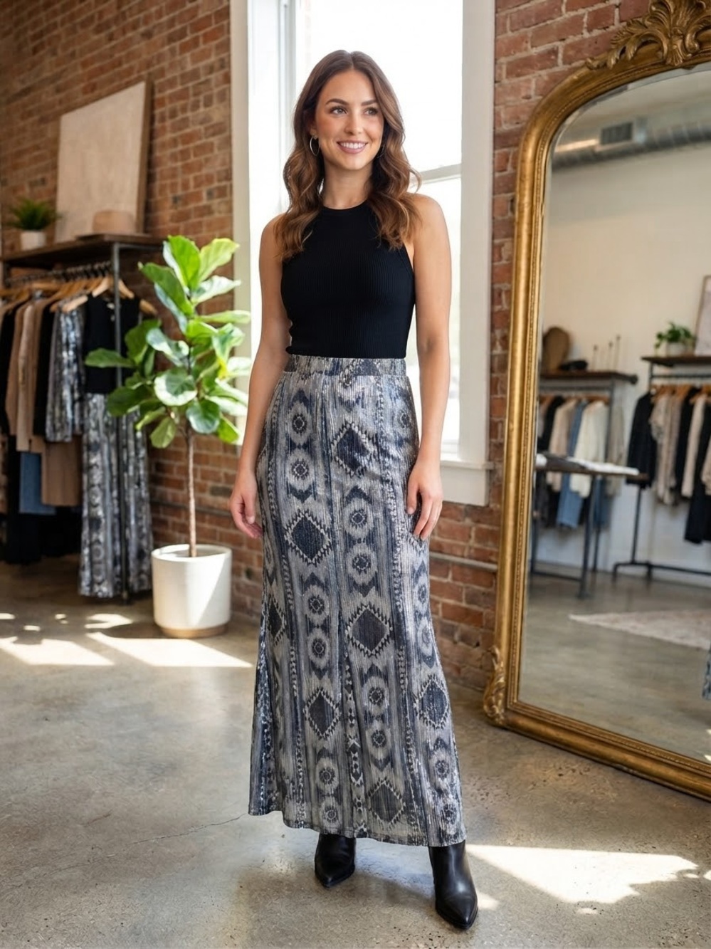 Crazy Train Sequin Maxi Skirt